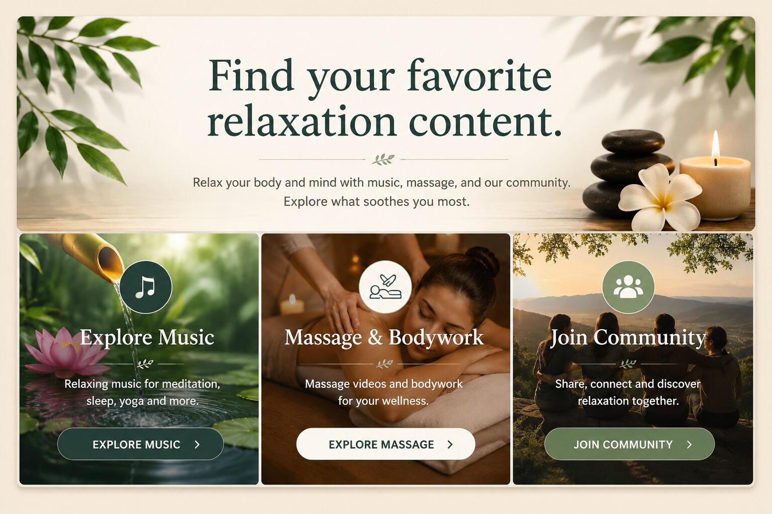 Relaxing music, massage and community at BODYCARE.LINK