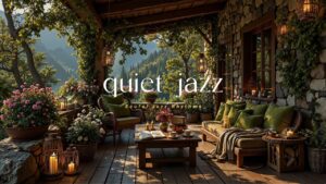 Quiet Jazz At Forest Balcony Ambience | Jazz Relaxing Music With Calm Nature Vibes For Focus & Work