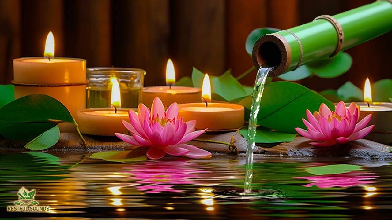 Relaxing Music with Bamboo Water Fountain 🌿 Healing Piano for Deep Sleep, Stress Relief & Meditation