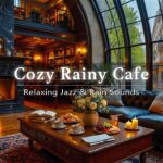 Jazz Relaxing Music ~ Rainy Cafe Ambience ☕ Stress Relief with Smooth Jazz Piano & Fireplace Sounds