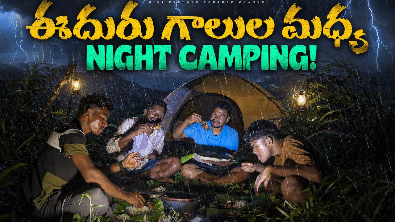 Extreme NIGHT CAMPING in Dangerous Winds😱 | Chicken Curry in Nature!