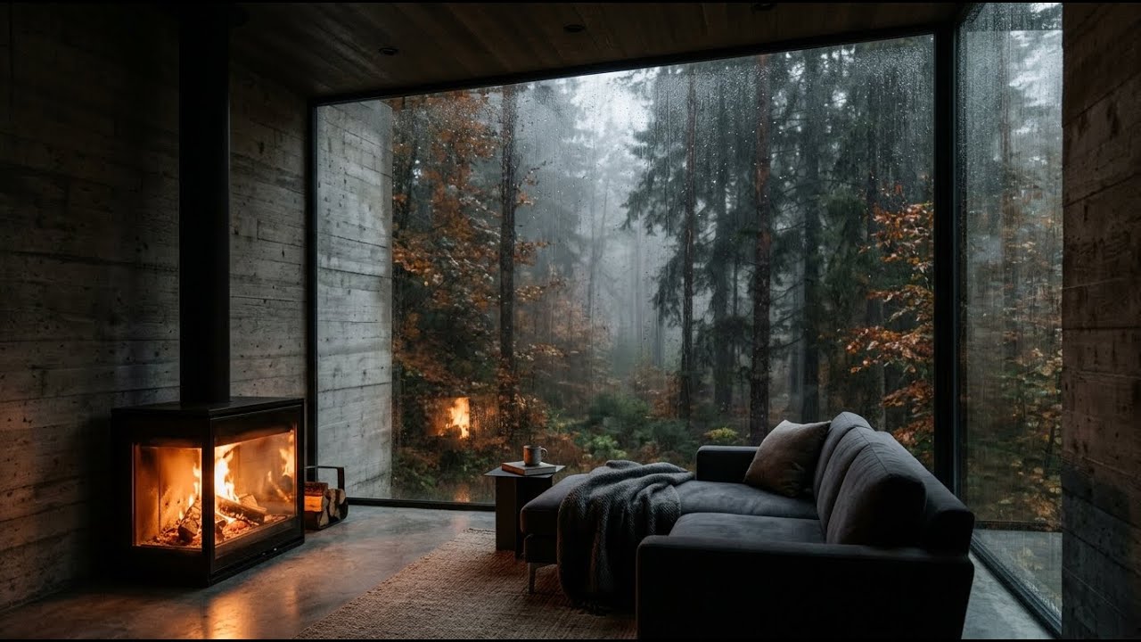 Cozy Library & Warm Rain Ambience 🌧️ 528Hz Healing Music for Anxiety Relief (1 Hour)