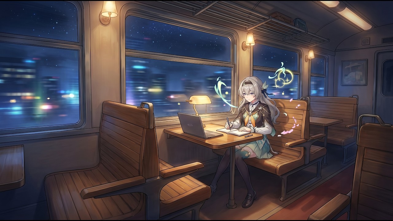 Quiet Train Anime LoFi 🚆 Calm Study Music | 2 Hour Focus Beats