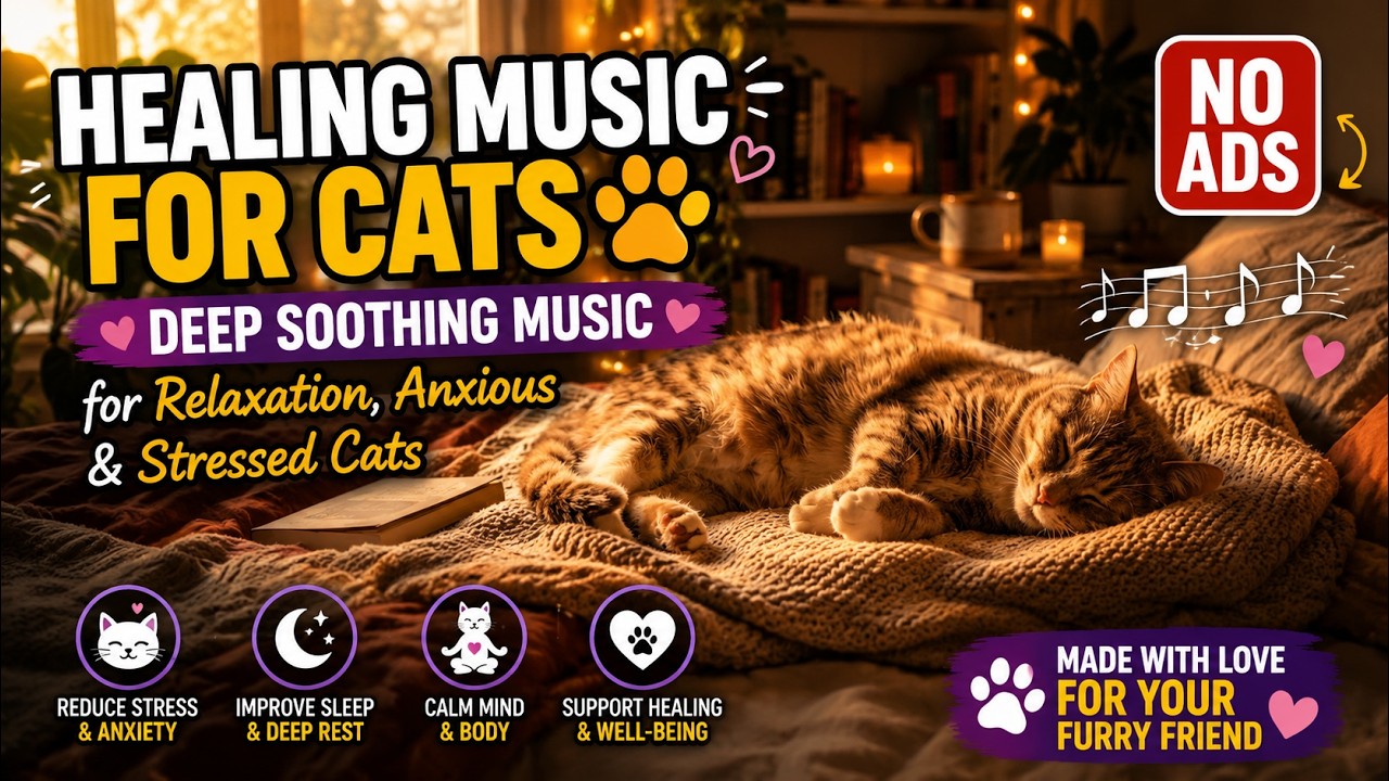 Healing Music for Cats 🐾 Deep Soothing Music for Relaxation, Anxious & Stressed Cats