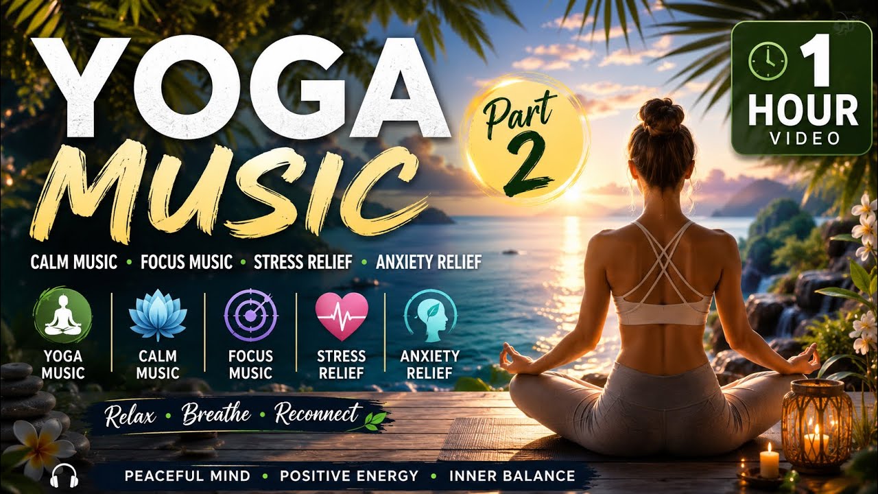 Yoga Music Part 2 🧘 1 Hour of Calm Music • Focus Music • Stress Relief • Anxiety Relief