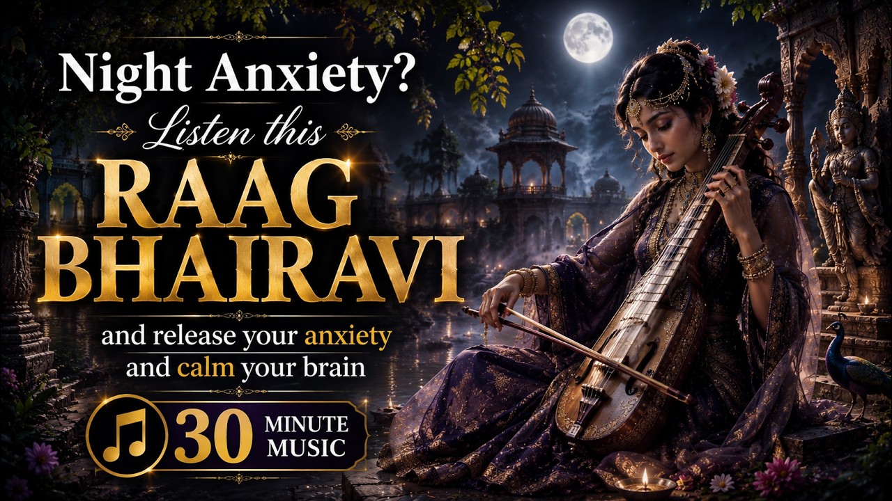 NIght Anxiety? listen RAAG BHAIRAVI | 30 Minutes Indian Classical Meditation Music to Calm Your Mind