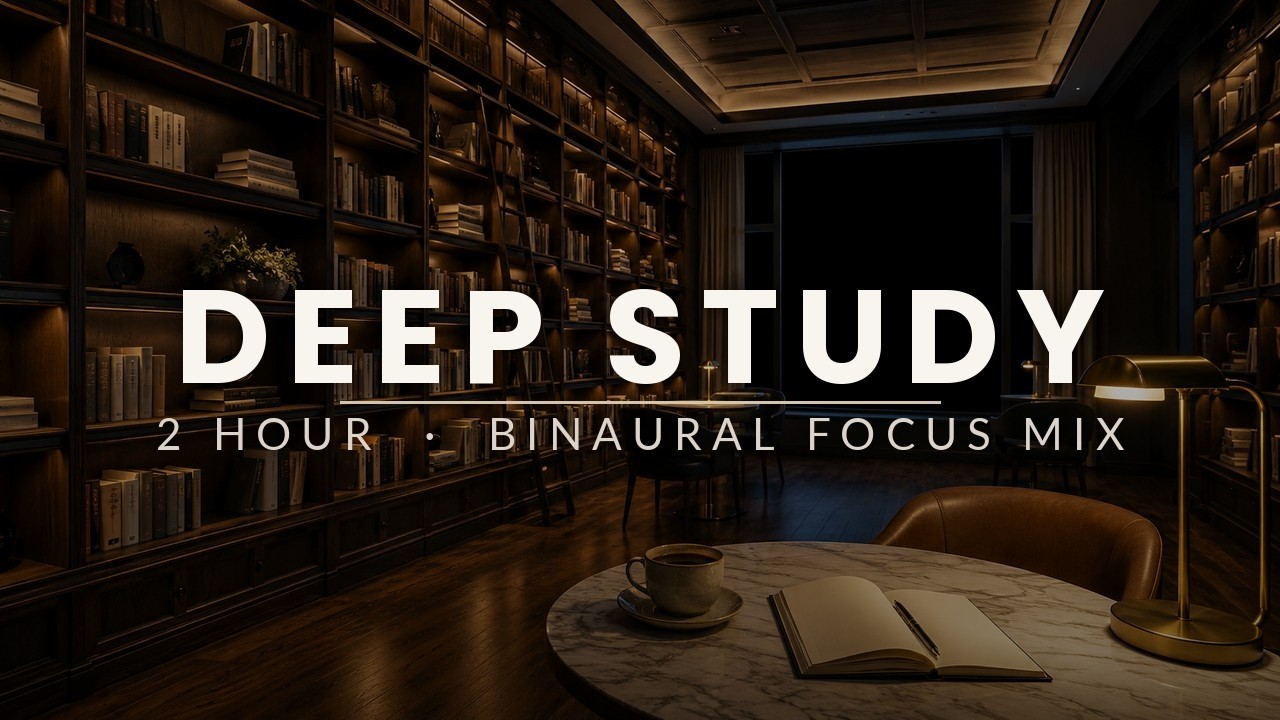 Deep Study Music — 2 Hour Binaural Focus Mix for Calm, Steady Concentration