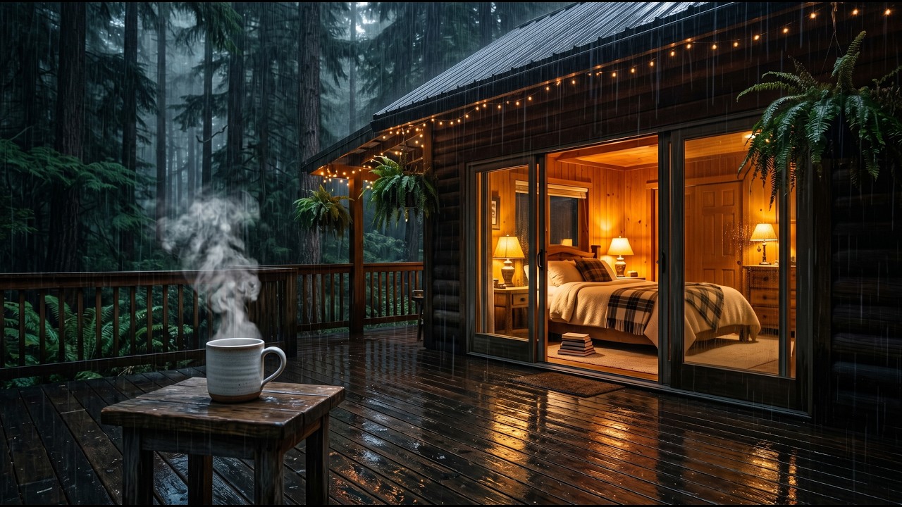 Relaxing Forest Cabin Rain Ambience 🌧️ | Nature Sounds for Study, Sleep & Focus