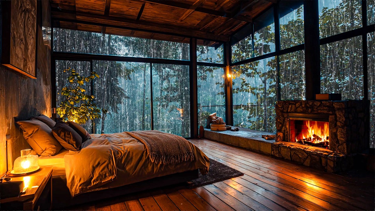 Rain Sounds for Sleeping – Loud Rain & Distant Thunder to Reduce Stress and Goodbye Insomnia