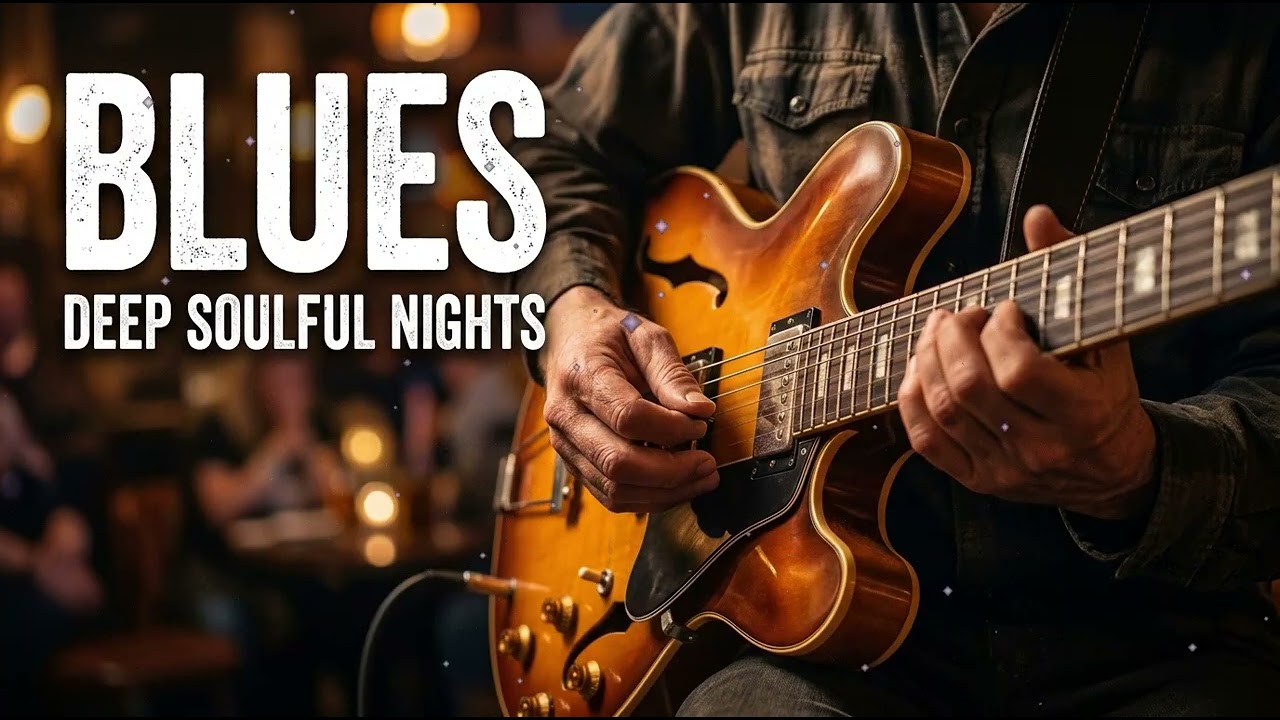 Slow Blues Guitar Lounge🌙 Late Night Relaxing Music for Focus & Driving