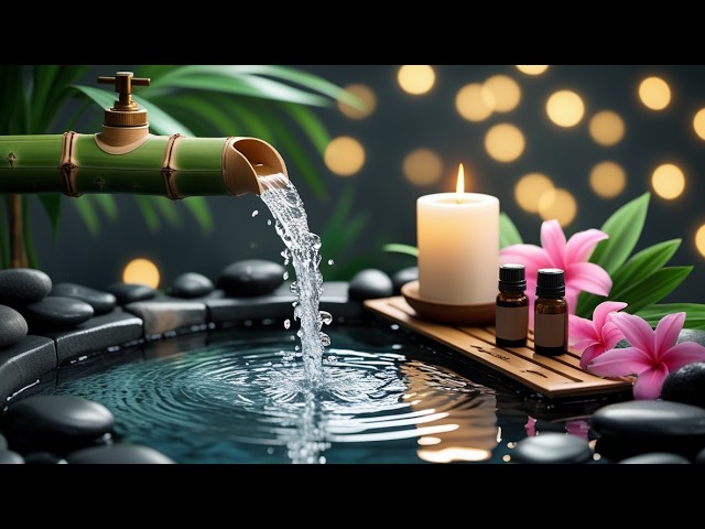 Relaxation Music Bamboo Water Fountain + Healing Piano🌿Sleep Music, Meditation & Nature Sounds #611