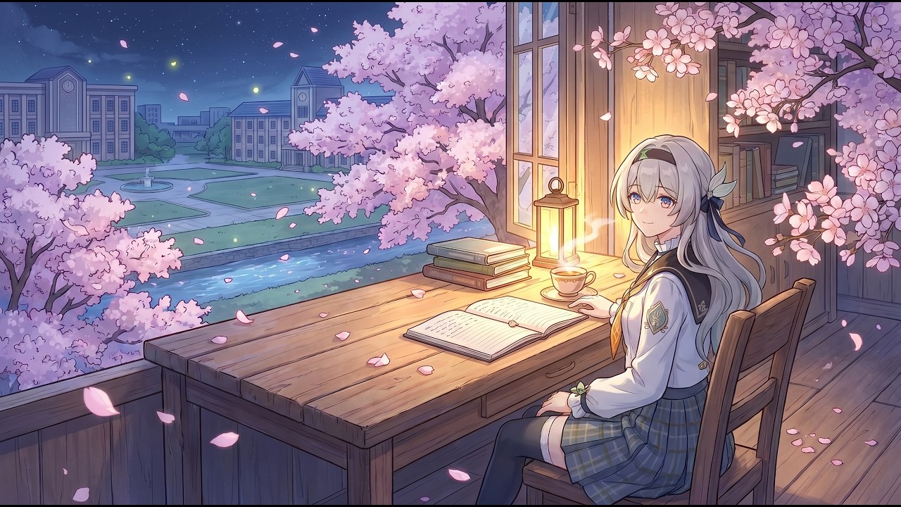 8 Hours Sakura Anime LoFi 🌸 Study, Relax & Sleep Music | Calm Spring Mix