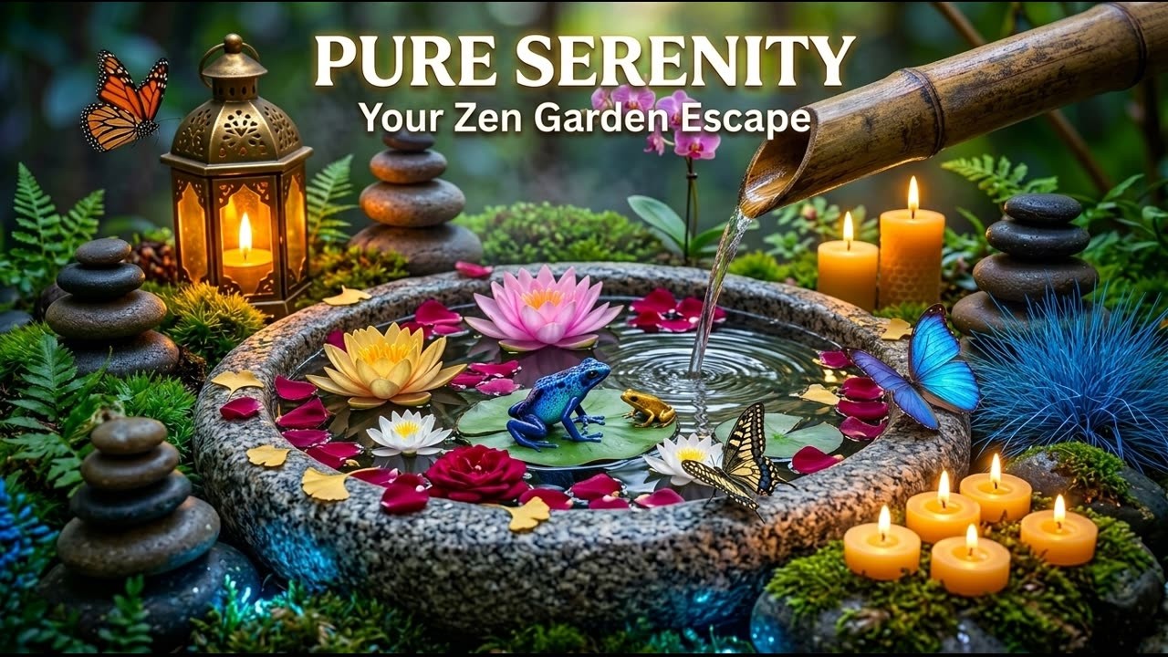 Ultimate Peaceful Zen Ambience with Bamboo Fountain and Nature Sounds