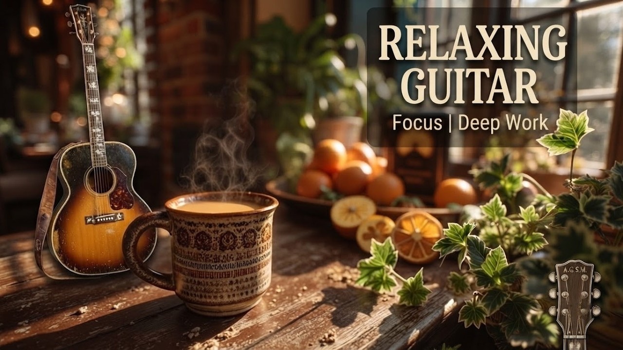 Acoustic Guitar Instrumental – Cozy Coffee Shop Guitar ~ Relaxing Fingerstyle Study Music