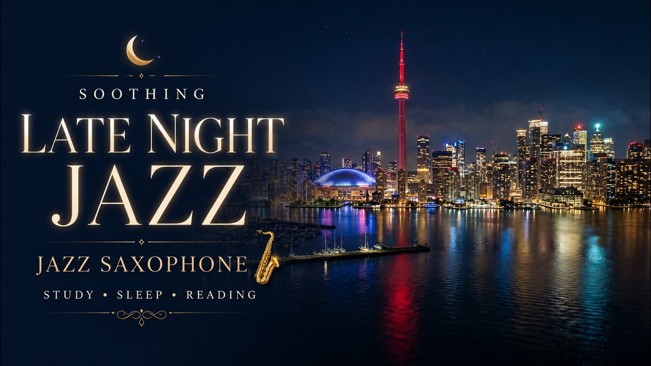 Soothing Jazz Saxophone Music 🎷Relaxing Late Night Jazz Lounge for Study, Sleep & Reading