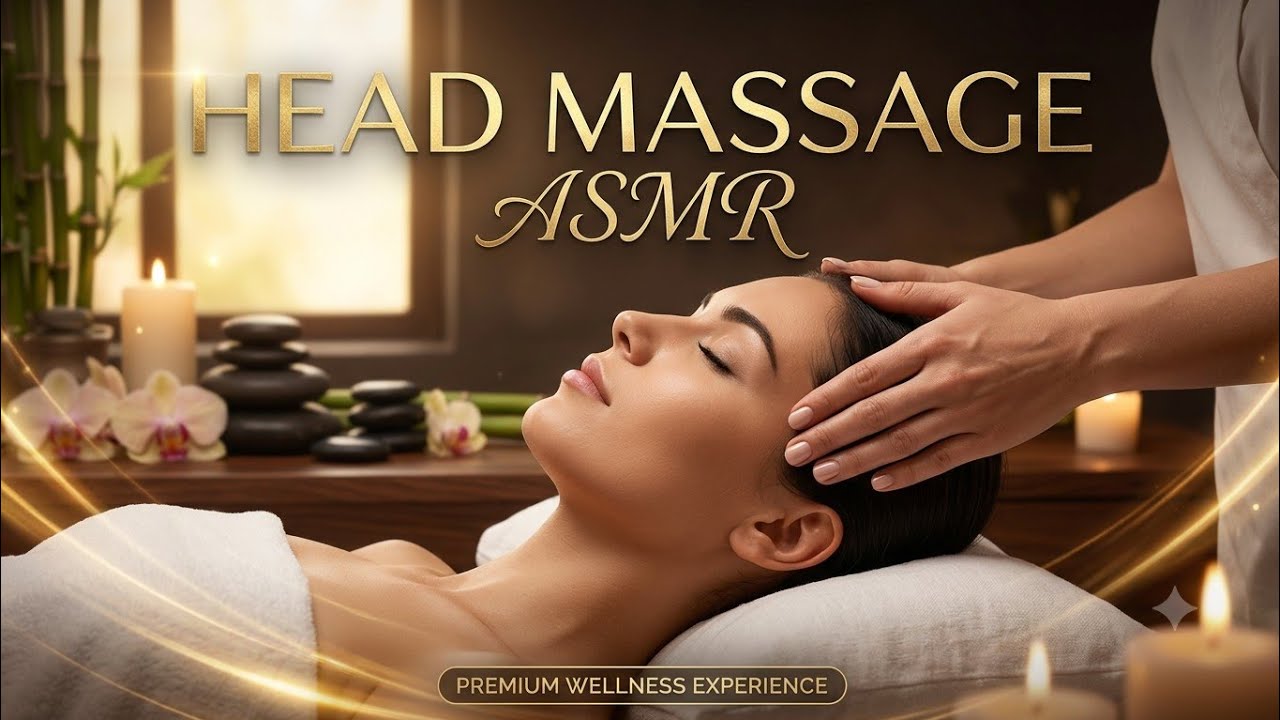 ASMR Head Massage for Deep Sleep & Headache Relief 😴 (Scalp Massage, No Talking)