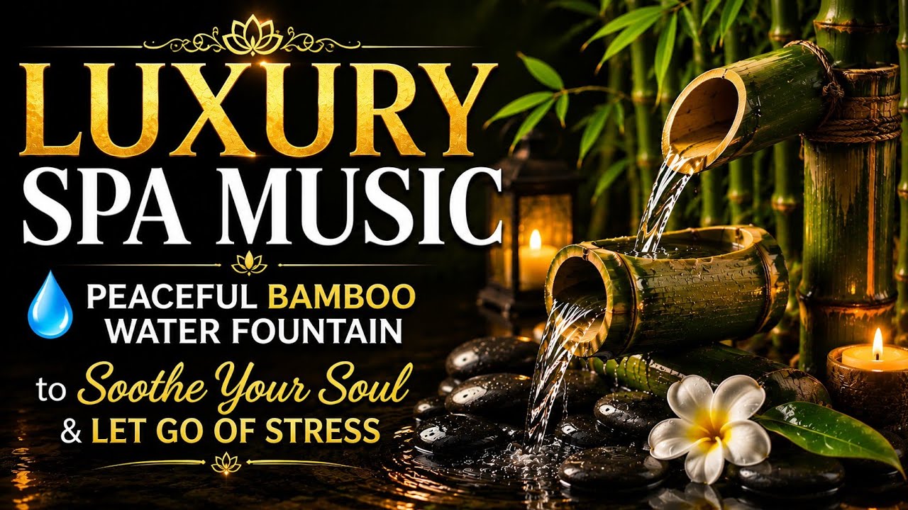 Luxury Spa Music 💧 Peaceful Bamboo Water Fountain to Soothe Your Soul & Let Go of Stress