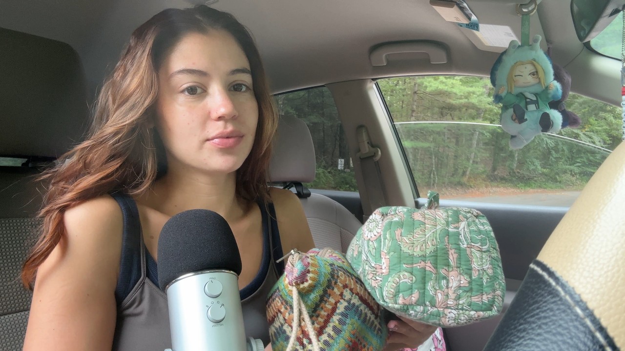ASMR GRWM in My Car | Relaxing Nature Sounds + Tapping & Rummaging