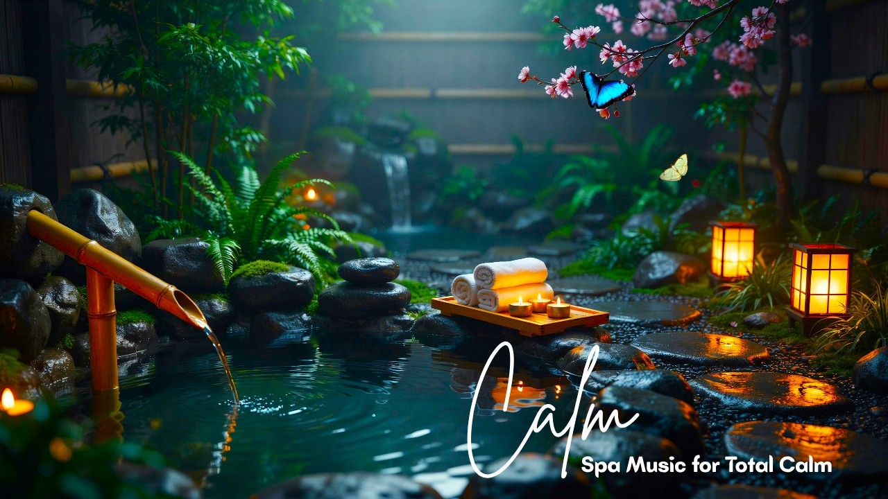 Zen Spa Music – Cherry Blossom Tranquility: Soft Piano & Gentle Water Flow for Deep Meditation