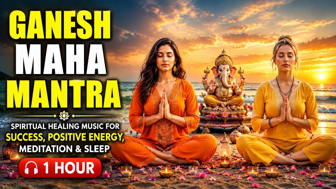 Ganesh Maha Mantra | Spiritual Healing Music for Success, Positive Energy, Meditation & Sleep 1 Hour