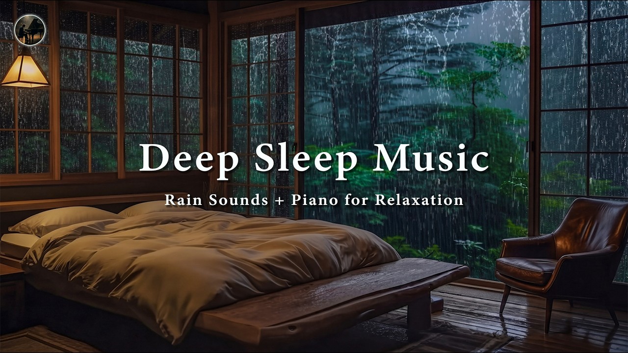 Calm Piano with Gentle Rain Sounds for Sleeping – Relaxing Music for Anxiety and Daily Stress Relief