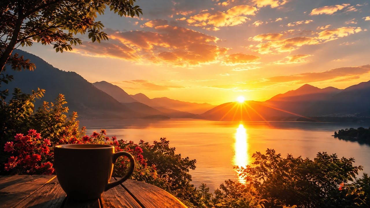Start your morning with beautiful sunrise vibes 🌅 and peaceful relaxing music 🎵 #sunrise #music #1m