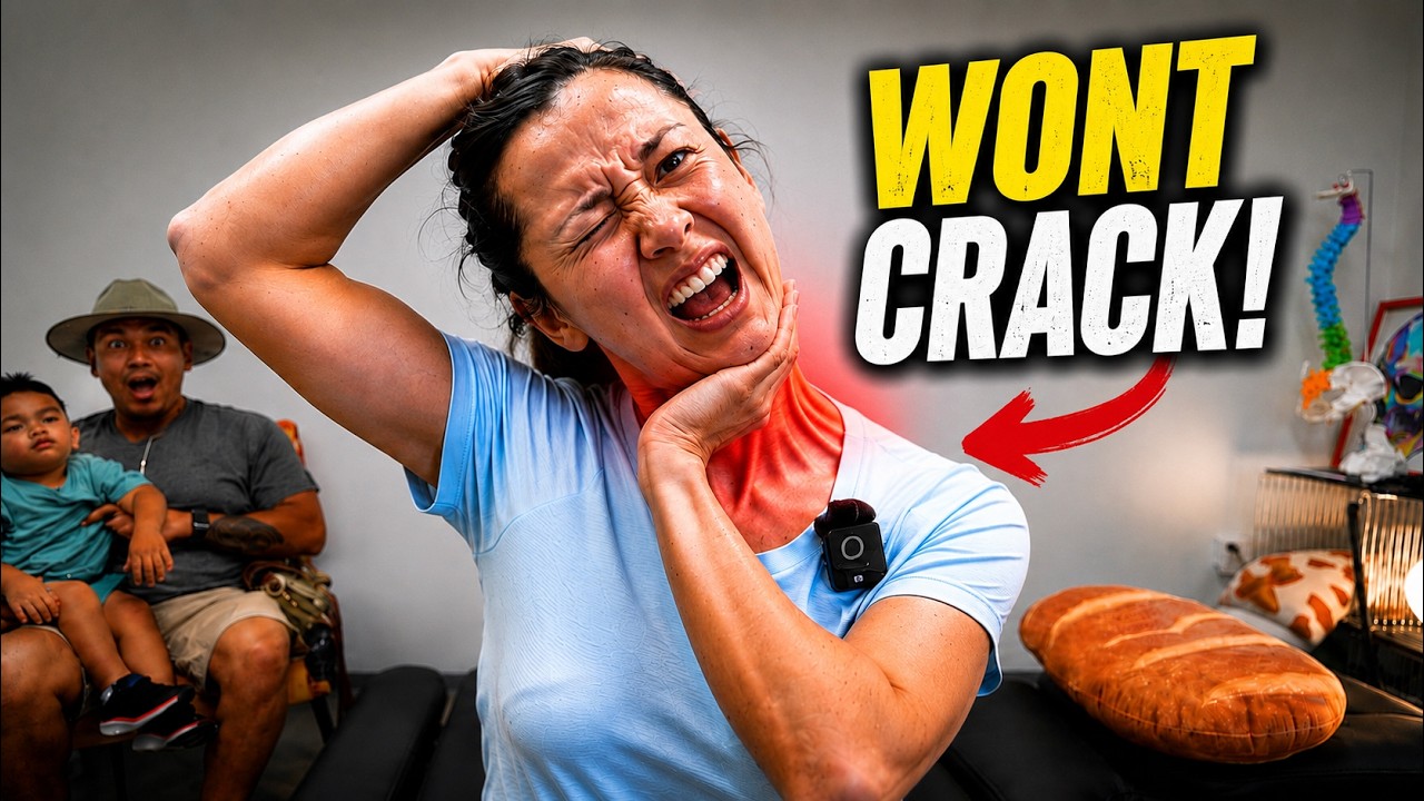 ‘SELF-CRACKING’ LEFT HER NECK **FROZEN!** 😭 | Emotional Visit | Chiropractic Pain Relief | Dr Tubio