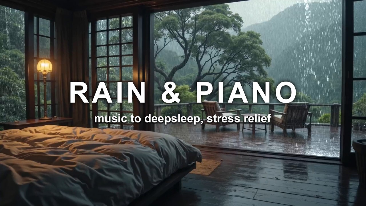 Rain and Piano Sleep Music 🎹 Relaxing Music for Deep Sleeping, Anxiety Relief and Peaceful Rest