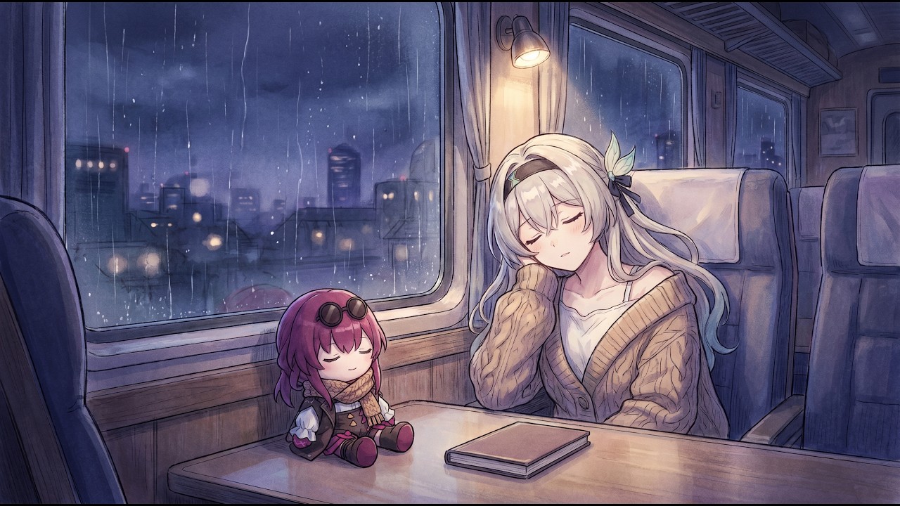 Late Night Train Anime LoFi 🌙 Sleep, Relax & Study Music | 3 Hour Peaceful Mix