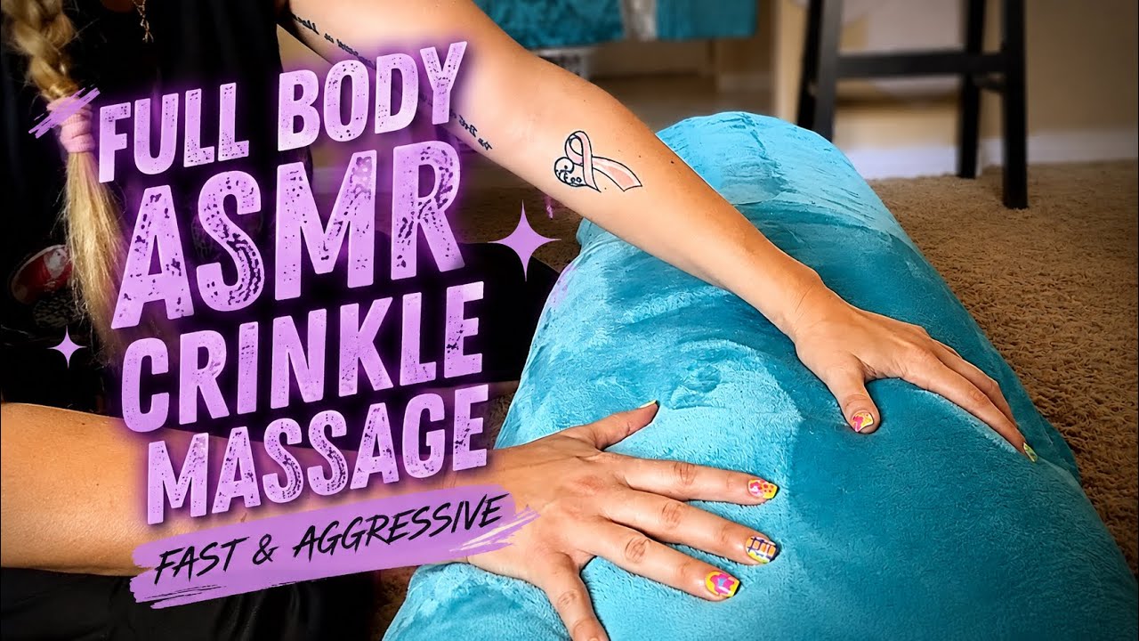 FAST & AGGRESSIVE ASMR Full Body Crinkle Massage 🔥 Hand Movements & Wooden Roller