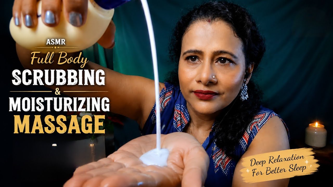 ASMR Full Body Scrubbing & Moisturizing Massage 🧴 | Neck, Back, Shoulders & Hand Massage