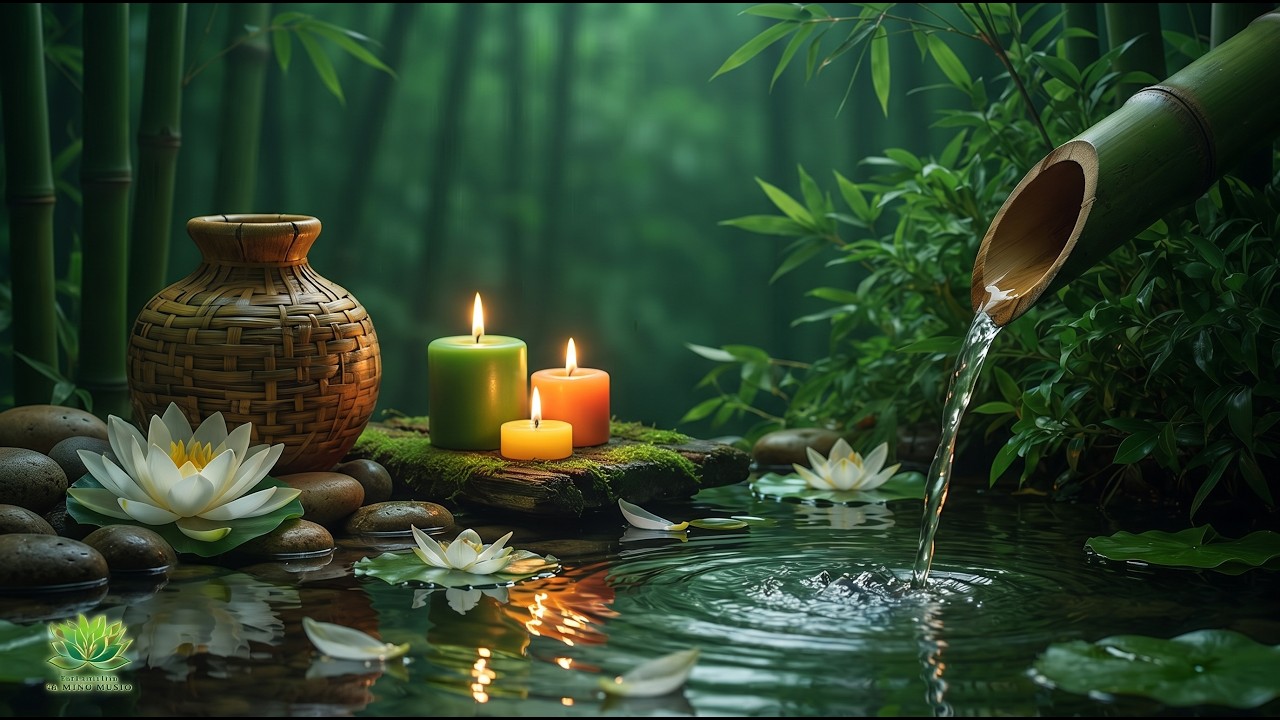 Relaxing Piano with Bamboo Water Sounds 🌿 Spa Music for Sleep, Meditation & Stress Relief
