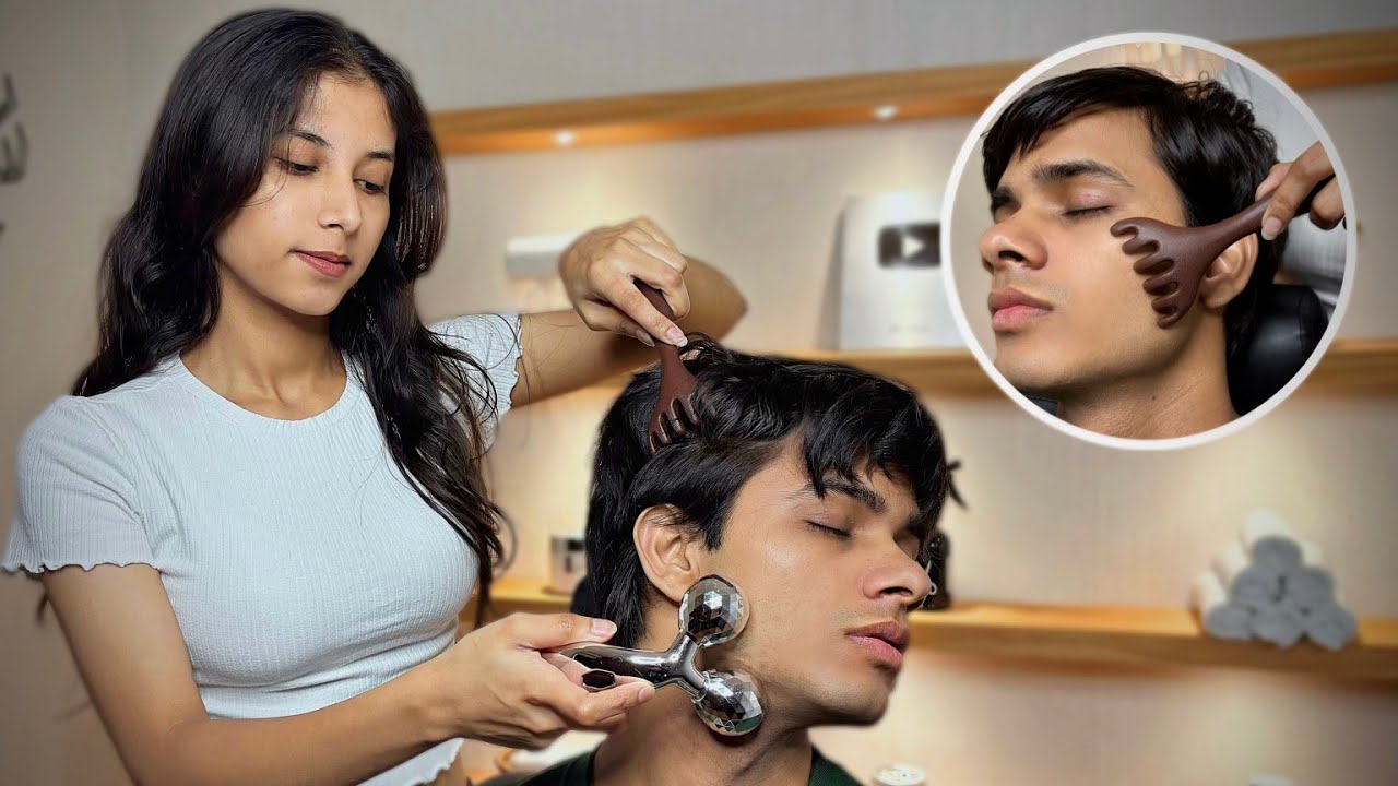 ASMR Head Massage For Sleep💆🏻‍♂️ Stress Relief with Tok Sen Magic ✨ Relaxing Therapy by Shivu Barber