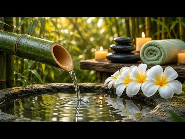 Peaceful Garden Spa Music 💧 | Relaxing Nature Sounds & Water Flow | For Better Sleep