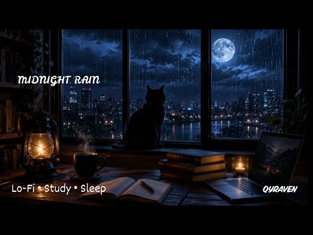 Midnight Rain 🌙 | Lo-Fi Study Music ☕ Deep Focus, Relax & Sleep | QYRAVEN