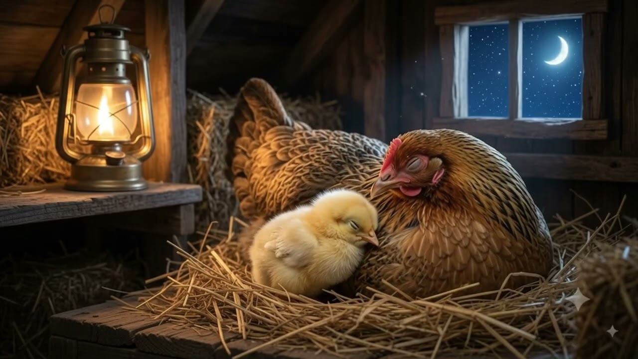 Cozy Chicken Coop at Night 🐥🌙 | Peaceful Lullaby & Sleep Music for Relaxation