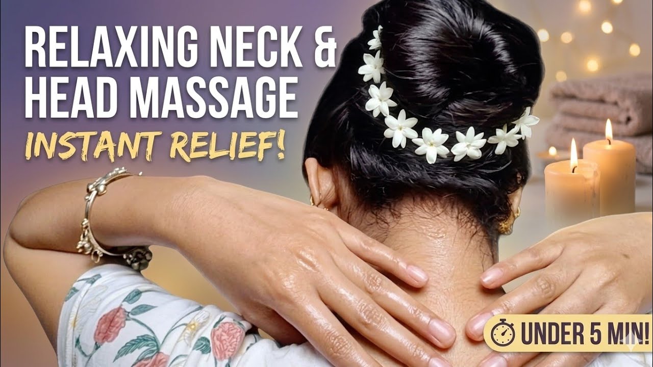 Bangla ASMR 🦋 ll Doing Relaxing Head & Neck Massage By Myself 💆, soft-spoken , lo-fi ASMR ☘️