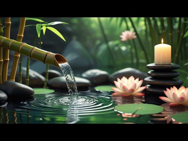 Relaxation Music Bamboo Water Fountain + Healing Piano🌿Sleep Music, Meditation and Nature Sounds #3
