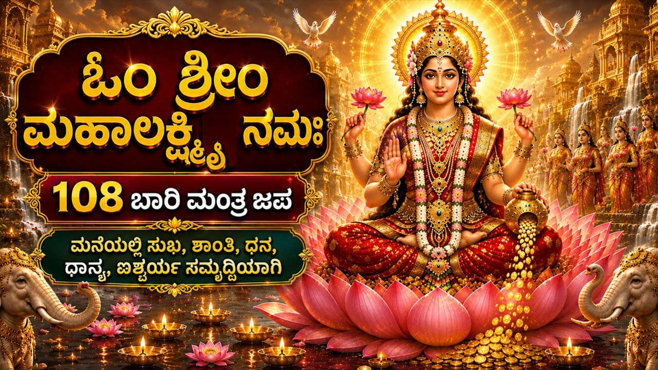 Om shreem Mahalakshmaiyai namah | 108 times chants | meditation music | kannada devotional #lakshmi