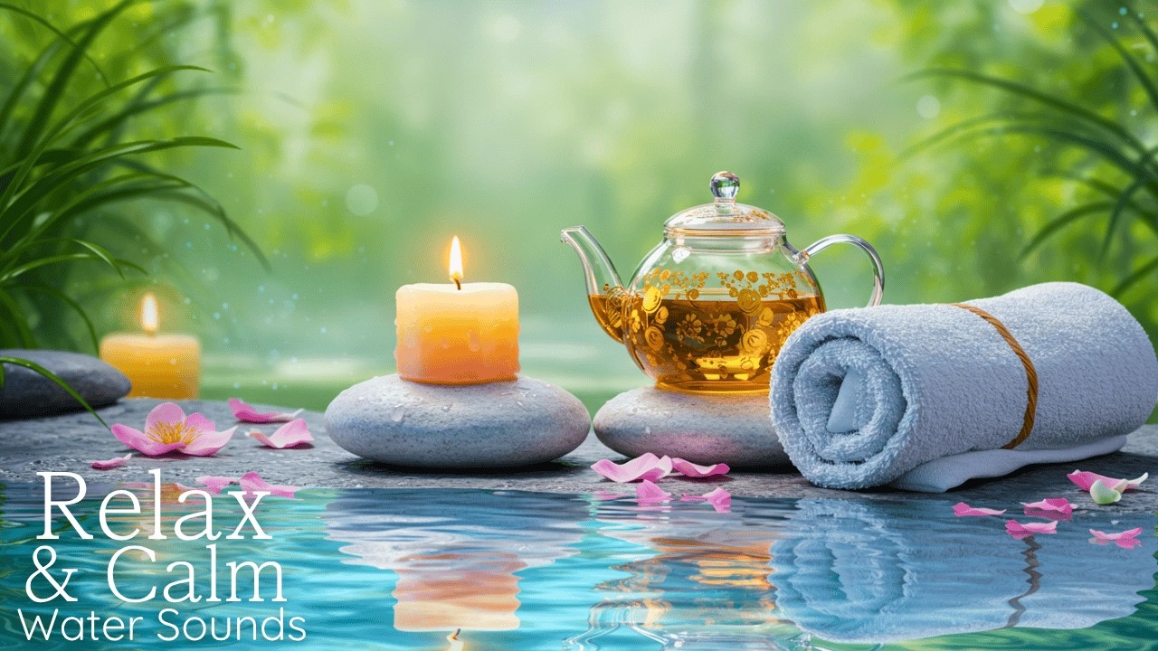 Spa Music with Flowing Water and Piano 🌿 Relaxing Meditation for Stress Relief and Mental Ease