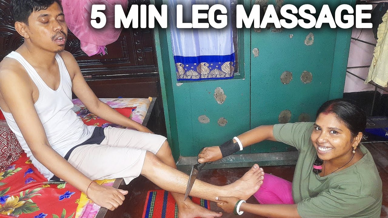 5 Minute Relaxing Leg & Foot Massage | Deep Stress Relief ASMR | Scissor Massage Technique