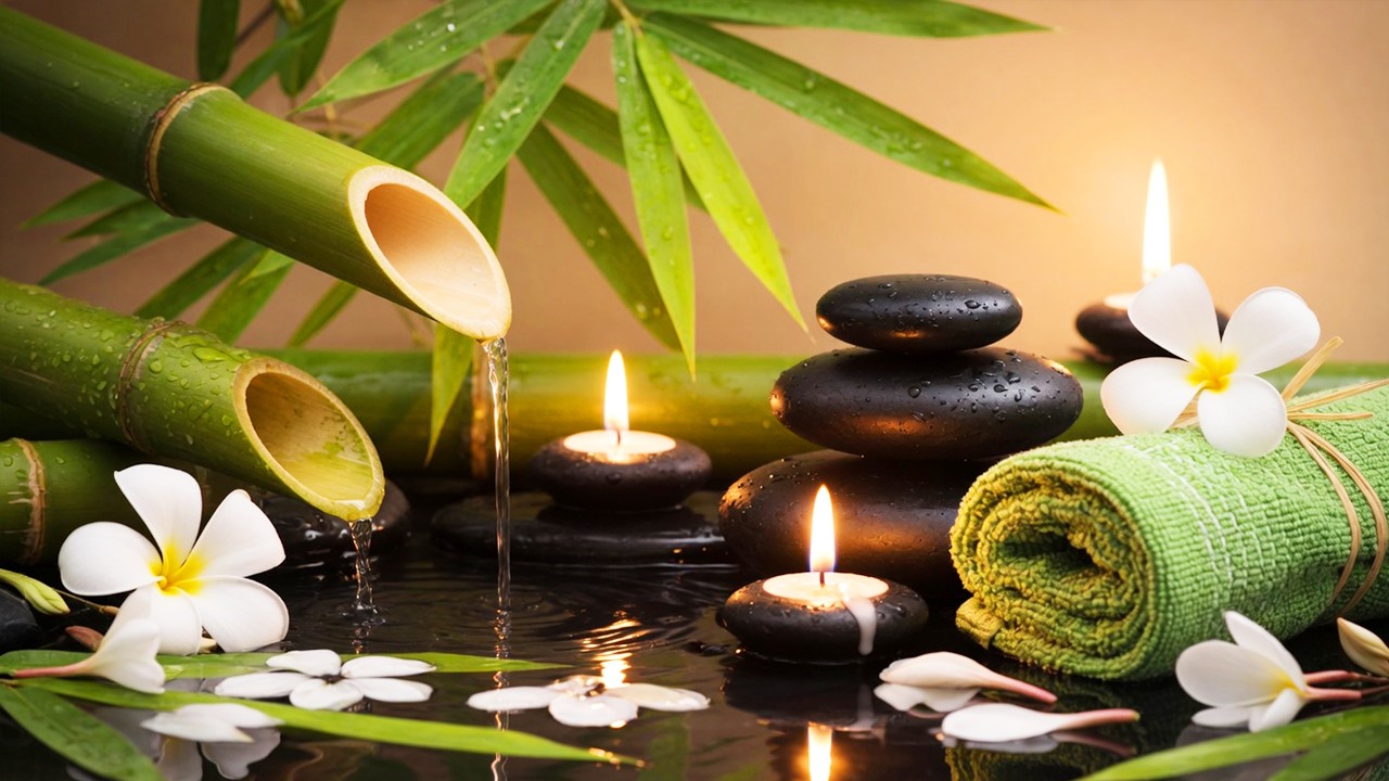 Bamboo Water Fountain Sounds + Relaxing Piano 🌿 Sleep Music, Meditation & Stress Relief