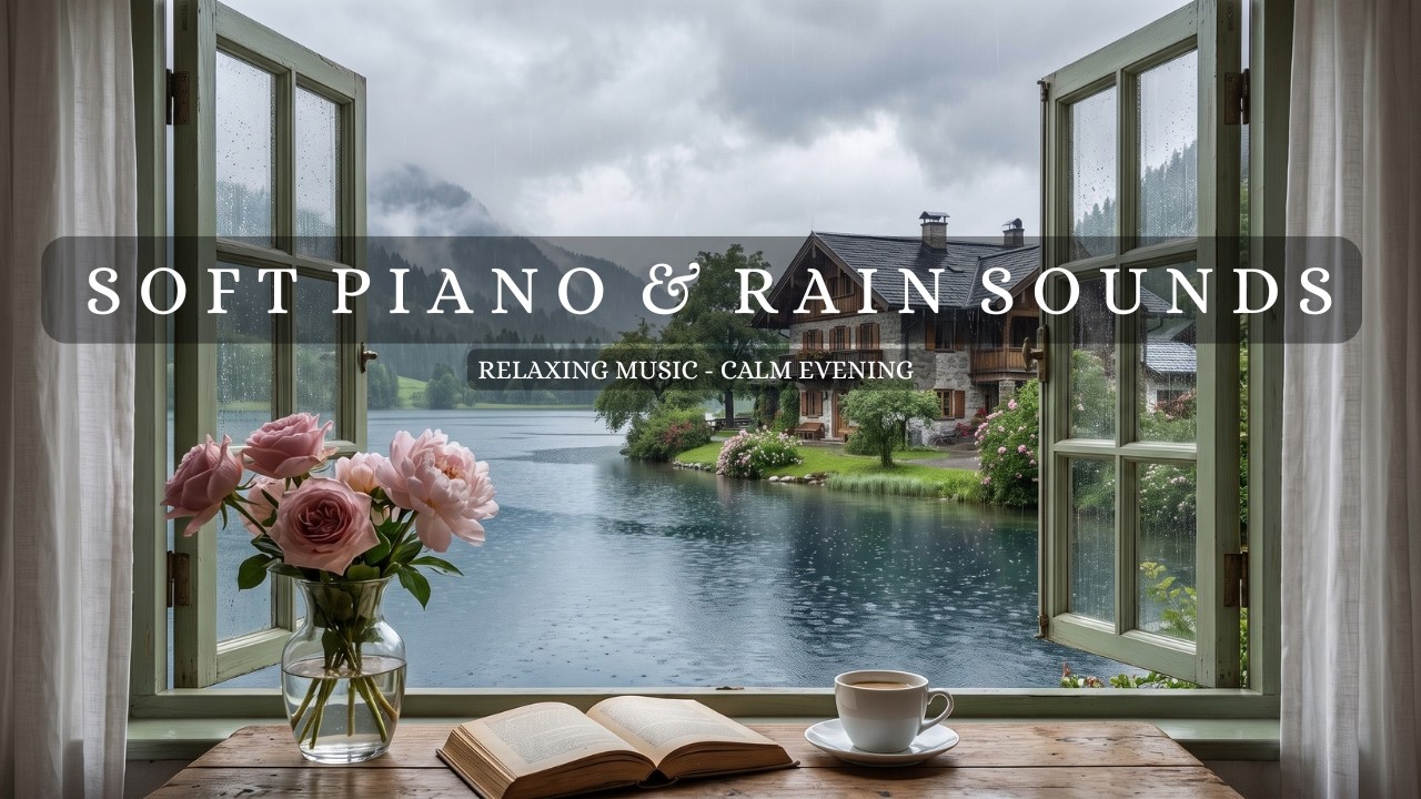 Healing Music to Reduce Stress & Anxiety – Rain Sounds with Soft Piano and Violin for a Calm Mind