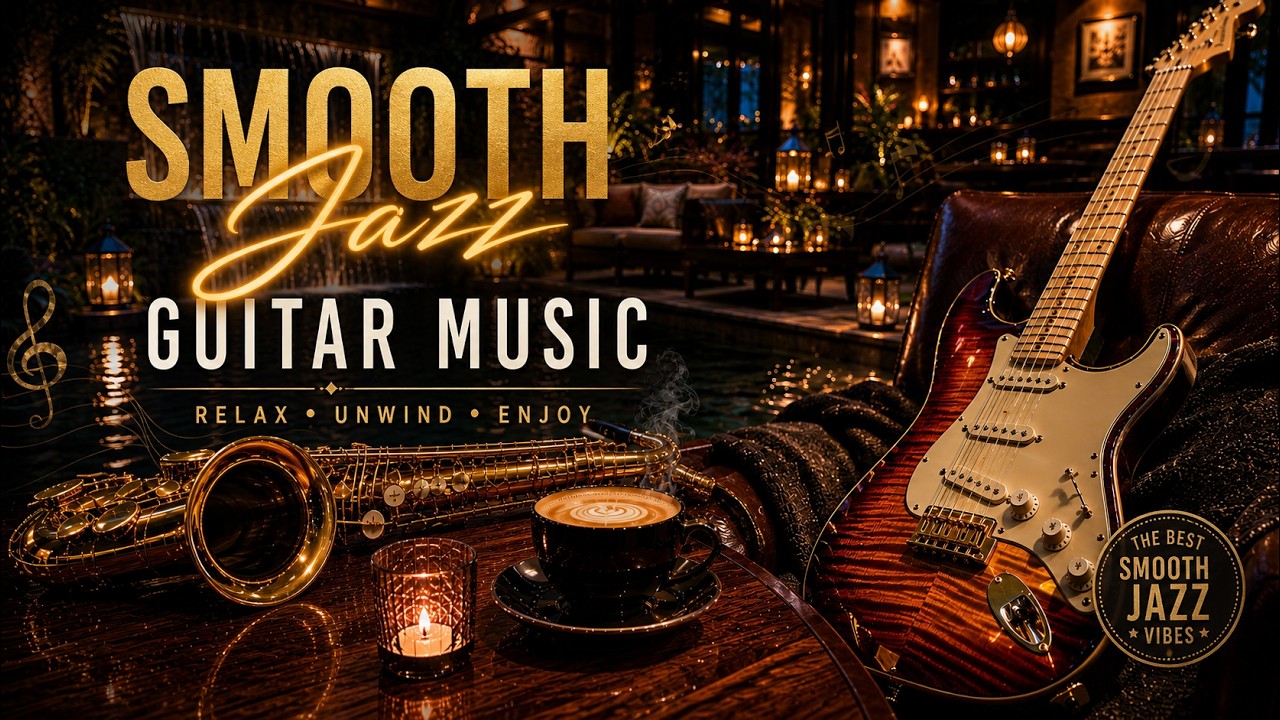 Smooth Jazz Guitar & Saxophone – Cool Cafe Vibes • Relaxing Music for Cafe, Study & Work