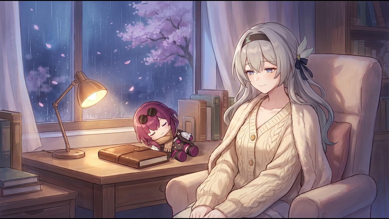 Sakura Rain Anime LoFi 🌙 Sleep, Relax & Study Music | 2 Hour Peaceful Mix