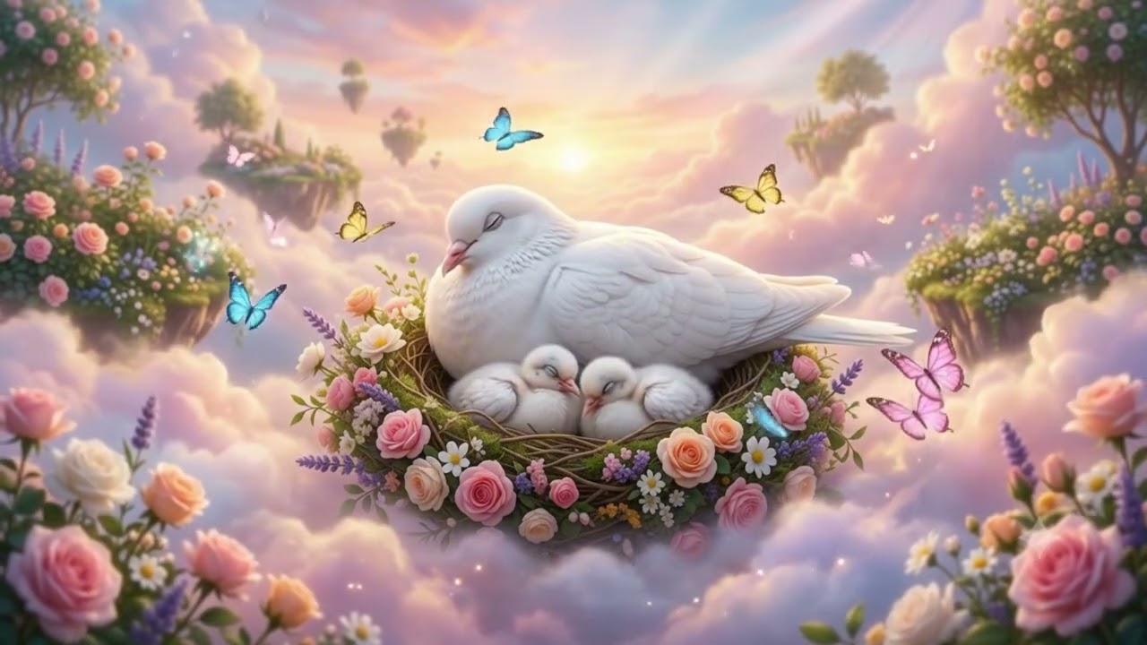 White Dove Lullaby ☁️ Floating Cloud Garden | Heavenly Relaxing Sleep Music