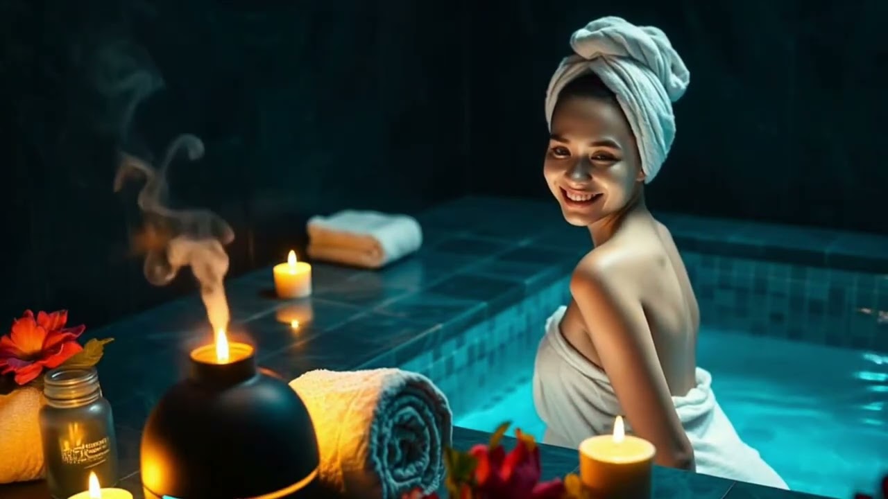 Deep Sleep Spa Music with a Beautiful Woman Enjoying a Luxury Wellness Experience