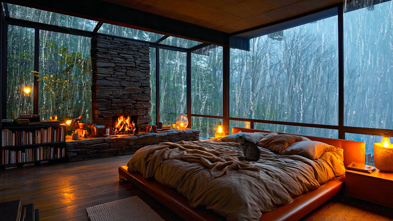 Rain Sounds for Sleeping No Ads — Nature Sounds of Rain and Distant Thunder for Fast Sleep