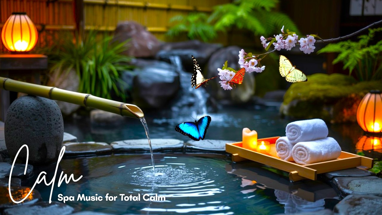 Zen Spa Music – Moonlit Moss Paradise: Gentle Piano & Cascading Water for Deep Meditation