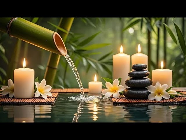 Relaxation Music 🌿 Bamboo Water Fountain + Healing Piano for Meditation, Stress Relief, Sleep Music